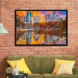 Atlanta Georgia Usa Piedmont Park Skyline City Art Watercolor Framed Art Prints Wall Art Decor,Framed Picture