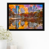 Atlanta Georgia Usa Piedmont Park Skyline City Art Watercolor Framed Canvas Prints Wall Art Home Decor,Floating Frame