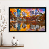 Atlanta Georgia Usa Piedmont Park Skyline City Art Watercolor Framed Canvas Prints Wall Art Home Decor,Floating Frame