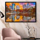 Atlanta Georgia Usa Piedmont Park Skyline City Art Watercolor Framed Canvas Prints Wall Art Home Decor,Floating Frame