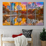 Atlanta Georgia Usa Piedmont Park Skyline 5 Pieces Extra Large Canvas Prints Wall Art Home Decor
