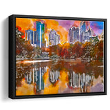 Atlanta Georgia Usa Piedmont Park Skyline City Art Watercolor Framed Canvas Prints Wall Art Home Decor,Floating Frame