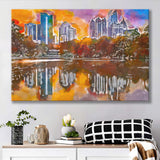 Atlanta Georgia Usa Piedmont Park Skyline City Art Watercolor Canvas Prints Wall Art Home Decor, Large Canvas