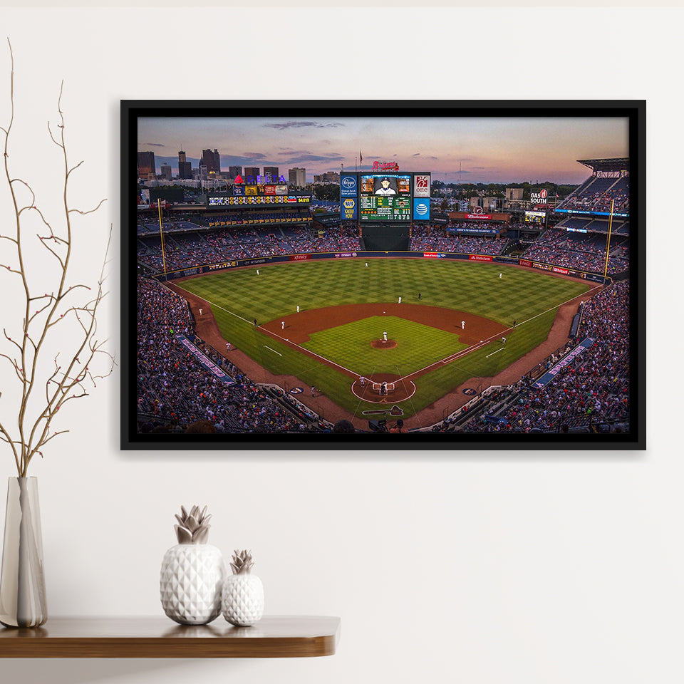 Atlanta Braves Stadium Framed Canvas Prints Turner Field Wall Art Truist,Sport Stadium Art Prints, Fan Gift