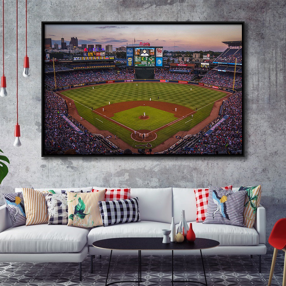 Atlanta Braves Stadium Framed Canvas Prints Turner Field Wall Art Truist,Sport Stadium Art Prints, Fan Gift