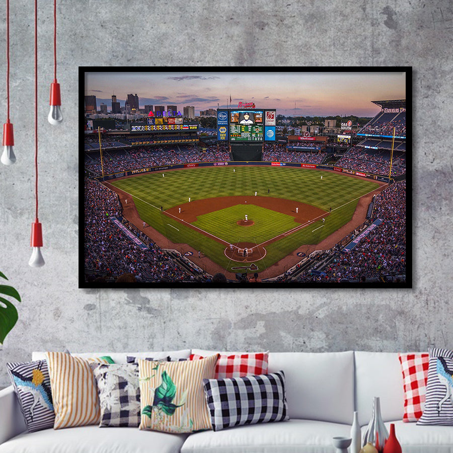 Atlanta Braves Stadium Art Prints Turner Field Wall Art Truist,Sport Stadium Art Prints, Fan Gift, Wall Decor