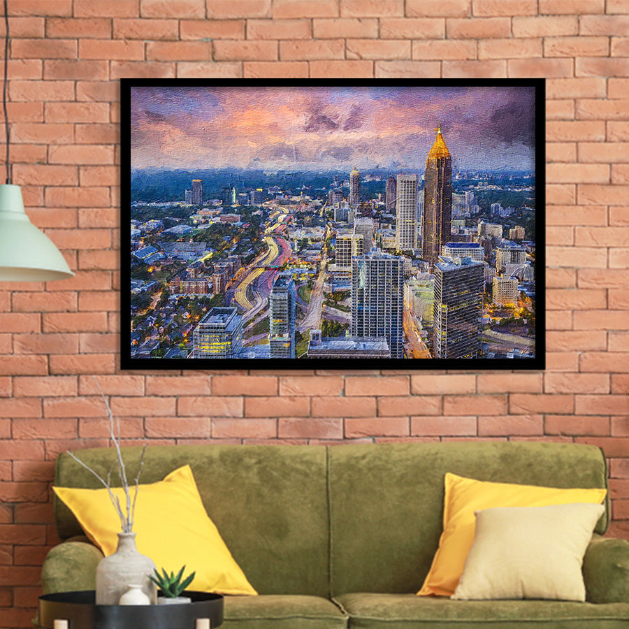 Atlanta Downtown Framed Art Prints Wall Decor - Painting Prints, Framed Picture, Home Decor
