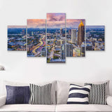 Atlanta Downtown 5 Piece Canvas Prints Wall Art Decor - Painting Canvas, Multi Panels