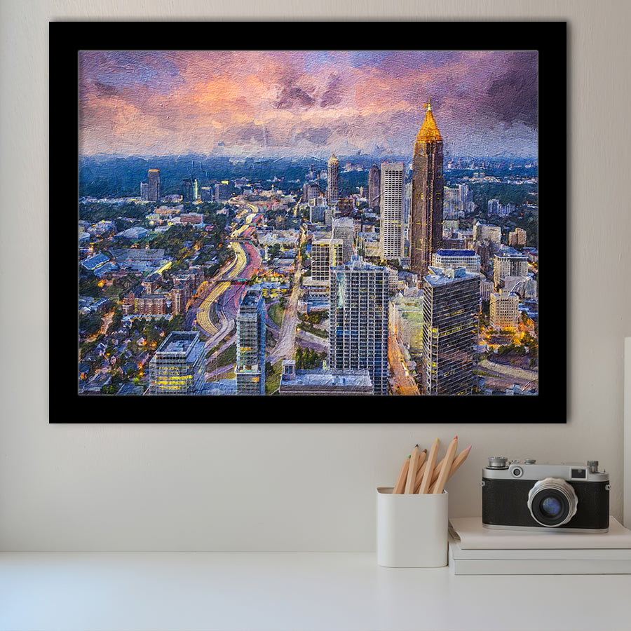 Atlanta Downtown Framed Art Prints Wall Decor - Painting Prints, Framed Picture, Home Decor