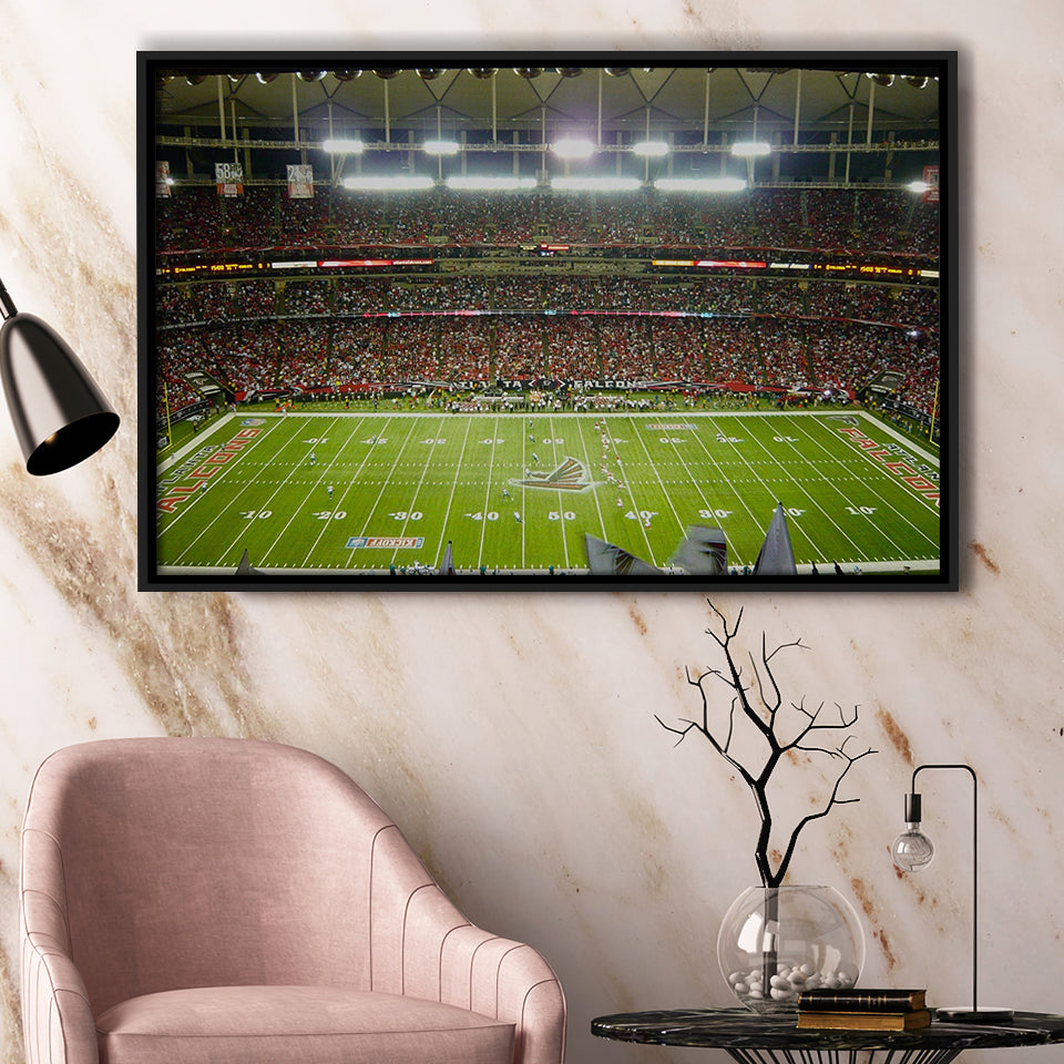 Atlanta Falcons Stadium Framed Canvas Prints Mercedes Benz Stadium Wall Art,Sport Stadium Art Prints, Fan Gift