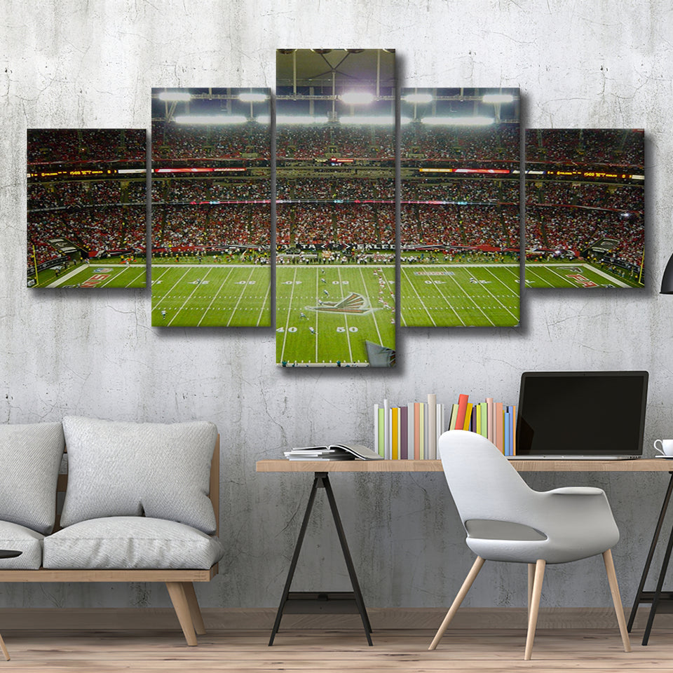 Atlanta Falcons Stadium Canvas Prints Mercedes Benz Stadium Wall Art,Multi Panels,Sport Stadium Art Prints, Fan Gift
