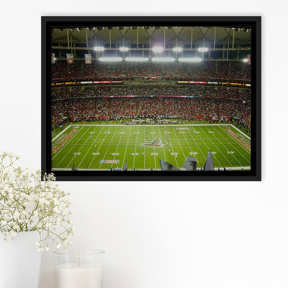 Atlanta Falcons Stadium Framed Canvas Prints Mercedes Benz Stadium Wall Art,Sport Stadium Art Prints, Fan Gift