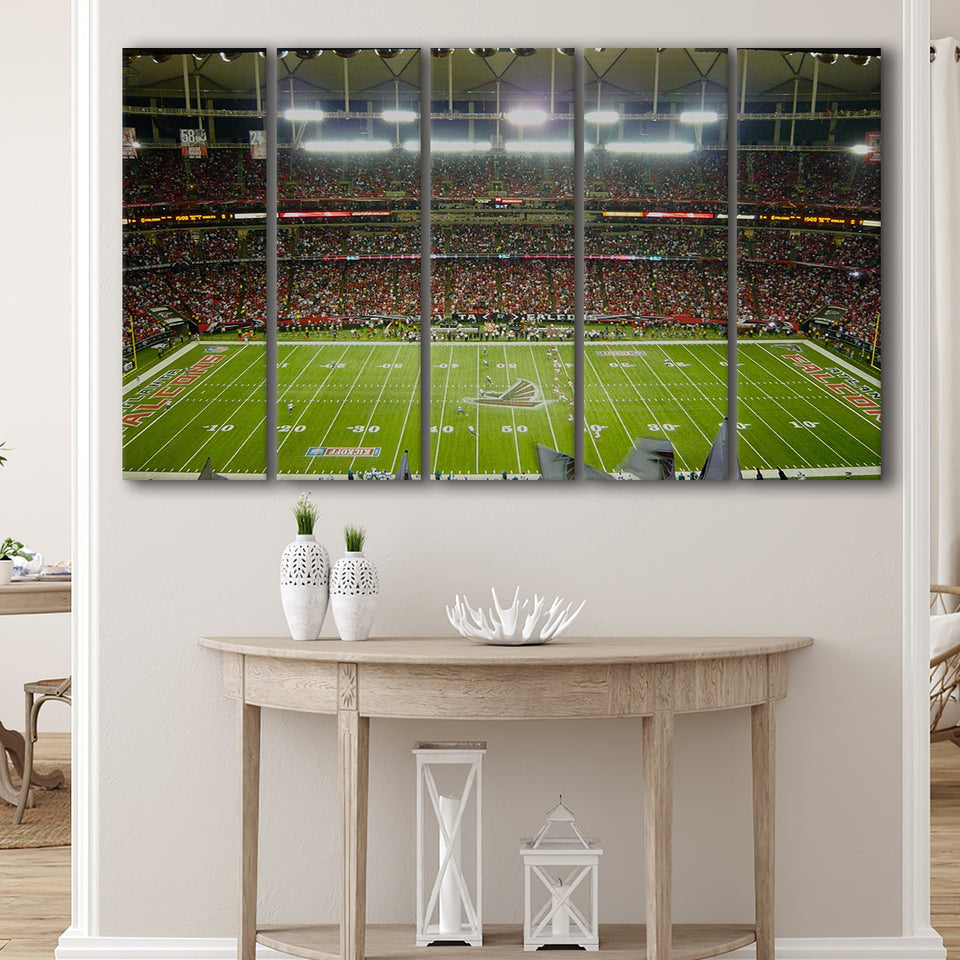 Atlanta Falcons Stadium Canvas Prints Mercedes Benz Stadium Wall Art,Multi Panels B,Sport Stadium Art Prints, Fan Gift