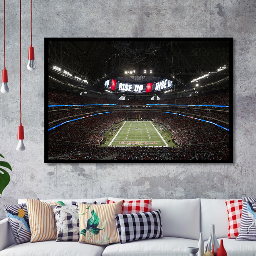 Atlantas Mercedes Benz Stadium, Stadium Canvas, Sport Art, Gift for him, Framed Art Prints Wall Art Decor, Framed Picture