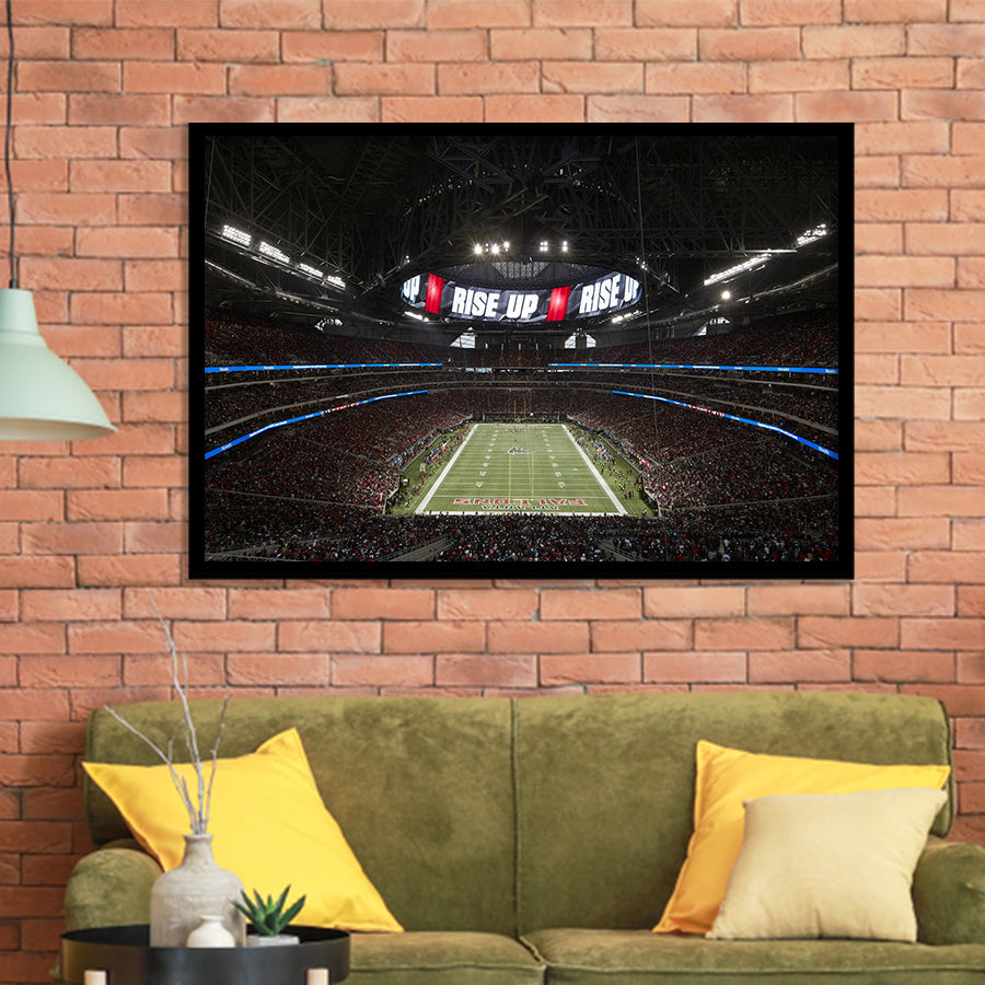 Atlantas Mercedes Benz Stadium, Stadium Canvas, Sport Art, Gift for him, Framed Art Prints Wall Art Decor, Framed Picture