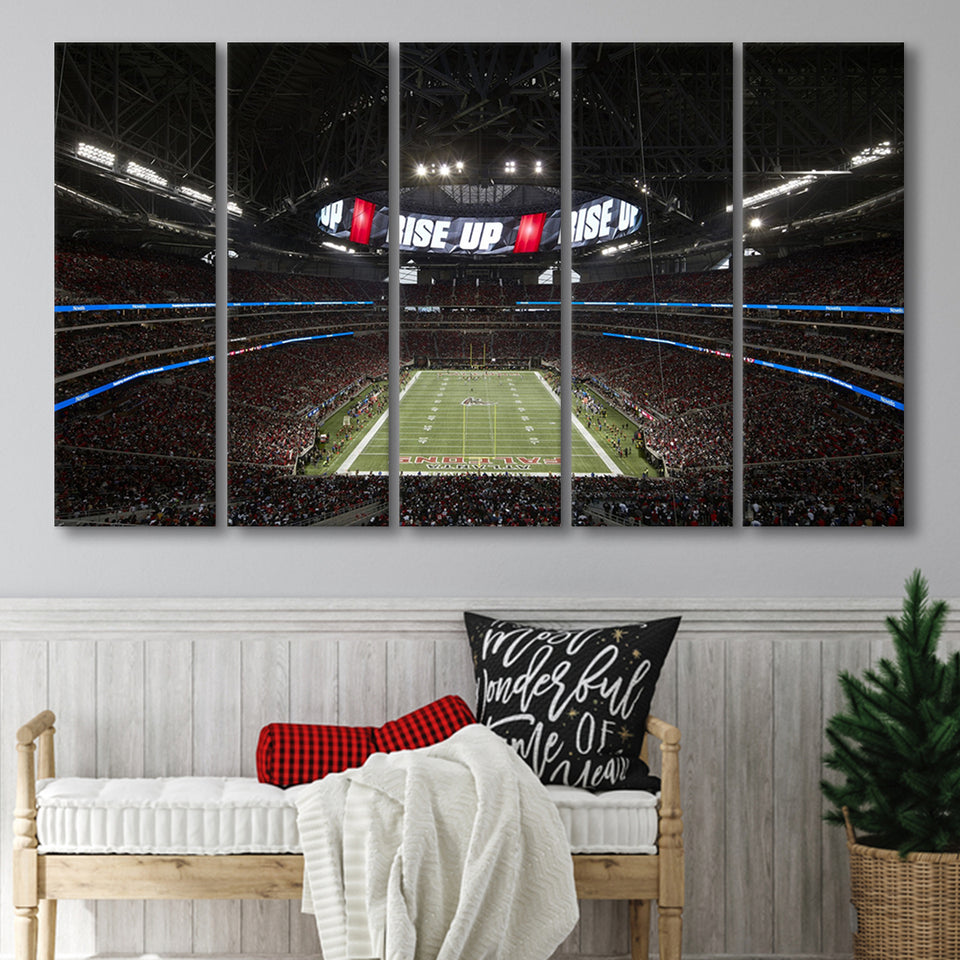 Atlantas Mercedes Benz Stadium, Stadium Canvas, Sport Art, Gift for him, Multi Panels B, Canvas Prints Wall Art Decor