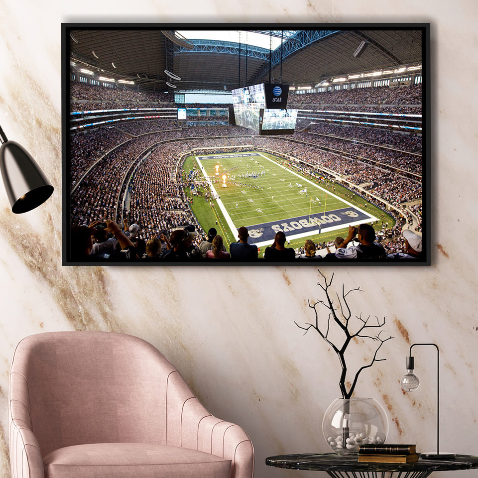 Att Cowboys, Stadium Canvas, Sport Art, Gift for him, Framed Canvas Prints Wall Art Decor, Framed Picture
