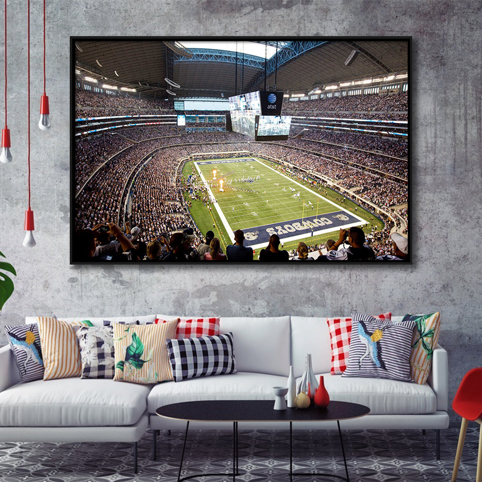 Att Cowboys, Stadium Canvas, Sport Art, Gift for him, Framed Canvas Prints Wall Art Decor, Framed Picture