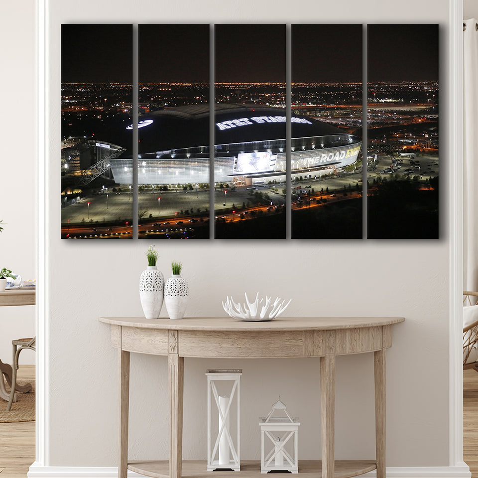 Att Stadium at Night, Stadium Canvas, Sport Art, Gift for him, Multi Panels B, Canvas Prints Wall Art Decor