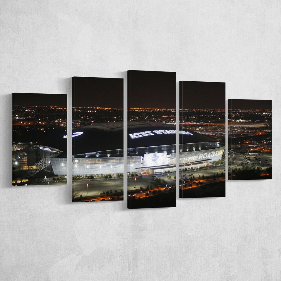 Att Stadium at Night, Stadium Canvas, Sport Art, Large Canvas, Multi Panels, Canvas Prints Wall Art Decor
