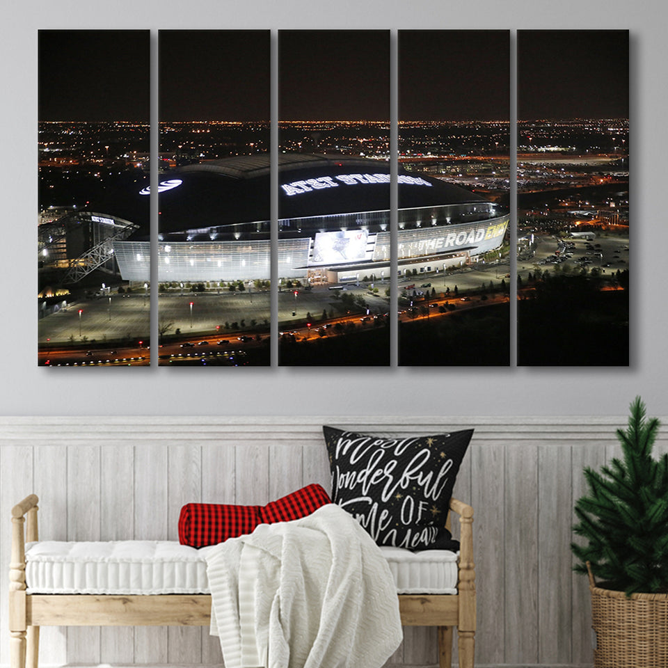 Att Stadium at Night, Stadium Canvas, Sport Art, Gift for him, Multi Panels B, Canvas Prints Wall Art Decor