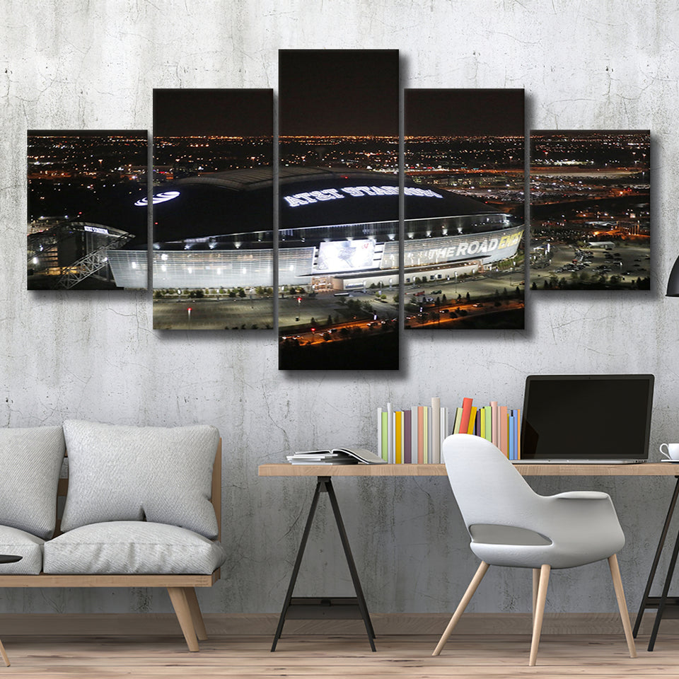 Att Stadium at Night, Stadium Canvas, Sport Art, Large Canvas, Multi Panels, Canvas Prints Wall Art Decor