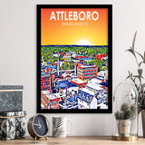 Attleboro Massachusetts Sunset Landscape, City Art Print, Framed Art Print Wall Art Home Decor, Framed Picture