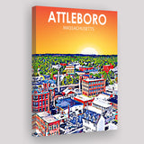 Attleboro Massachusetts Sunset Landscape ,City Art Print, Large Canvas, Canvas Print Wall Art Home Decor