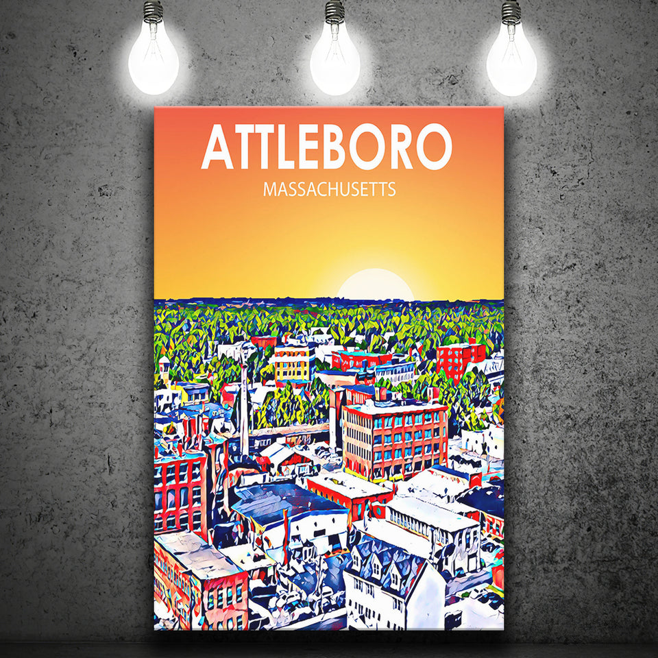 Attleboro Massachusetts Sunset Landscape ,City Art Print, Large Canvas, Canvas Print Wall Art Home Decor
