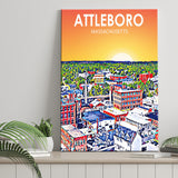 Attleboro Massachusetts Sunset Landscape ,City Art Print, Large Canvas, Canvas Print Wall Art Home Decor