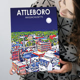 Attleboro Massachusetts Night Landscape ,City Art Print, Large Canvas, Canvas Print Wall Art Home Decor