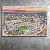Auburn Tigers Jordan Hare Stadium Watercolor, Sport Art Prints Fan Gift, Canvas Prints Wall Art Decor