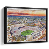 Auburn Tigers Jordan Hare Stadium Watercolor, Sport Art Prints Fan Gift, Framed Canvas Prints Wall Art Decor