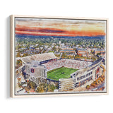 Auburn Tigers Jordan Hare Stadium Watercolor, Sport Art Prints Fan Gift, Framed Canvas Prints Wall Art Decor