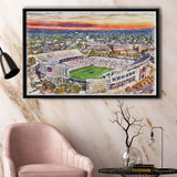 Auburn Tigers Jordan Hare Stadium Watercolor, Sport Art Prints Fan Gift, Framed Canvas Prints Wall Art Decor