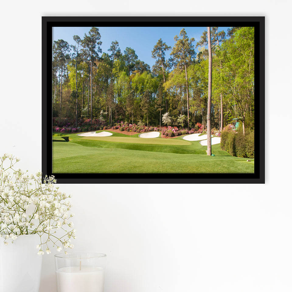 Augusta Golf Course Hole 13 Framed Framed Canvas Prints Wall Art - Painting Prints, Wall Decor, Floating Frame