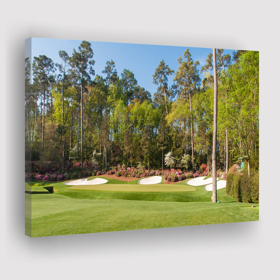 Augusta Golf Course Hole 13 Framed Canvas Prints Wall Art - Painting Prints, Wall Decor, Art Prints