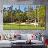 Augusta Golf Course Hole 13 Framed 5 Piece Canvas Prints Wall Art - Painting Prints, Wall Decor,Multi Panels