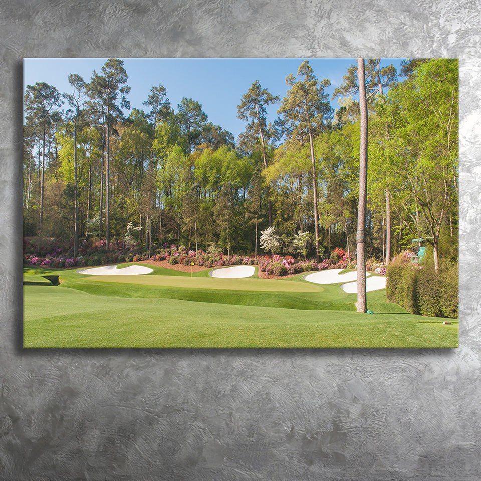Augusta Golf Course Hole 13 Framed Canvas Prints Wall Art - Painting Prints, Wall Decor, Art Prints
