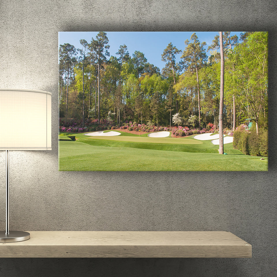 Augusta Golf Course Hole 13 Framed Canvas Prints Wall Art - Painting Prints, Wall Decor, Art Prints
