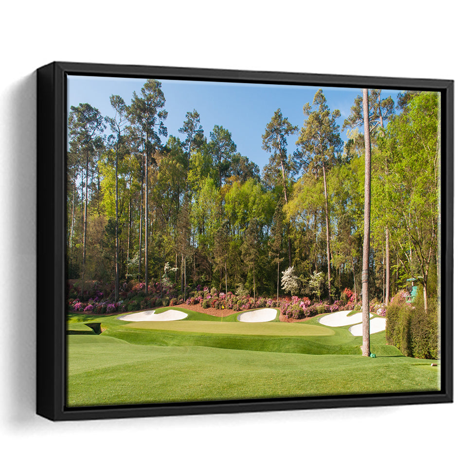 Augusta Golf Course Hole 13 Framed Framed Canvas Prints Wall Art - Painting Prints, Wall Decor, Floating Frame