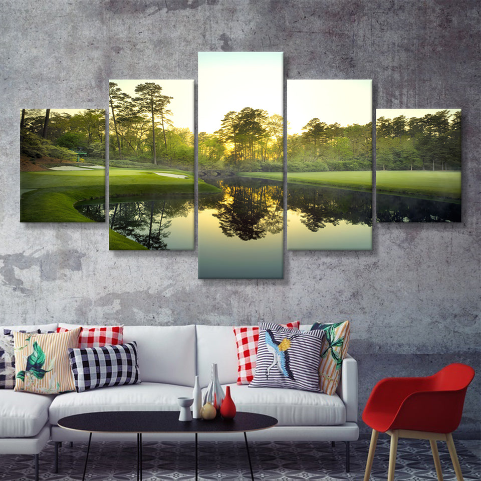 Augusta National Golf Club Augusta Georgia  5 Pieces Canvas Prints Wall Art - Painting Canvas, Multi Panel, Home Wall Decor, For Sale