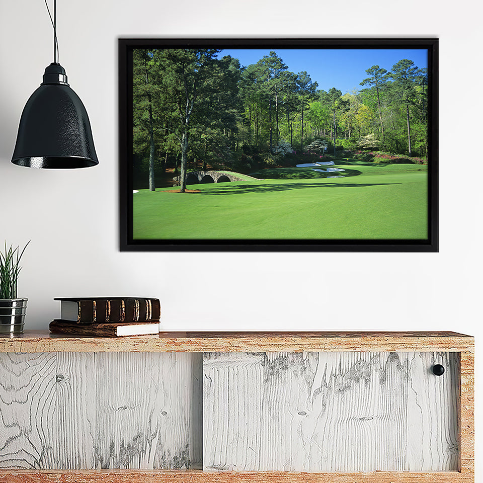 Augusta National Golf Course Framed Canvas Prints Wall Art - Painting Prints, Home Wall Decor, Painting Canvas