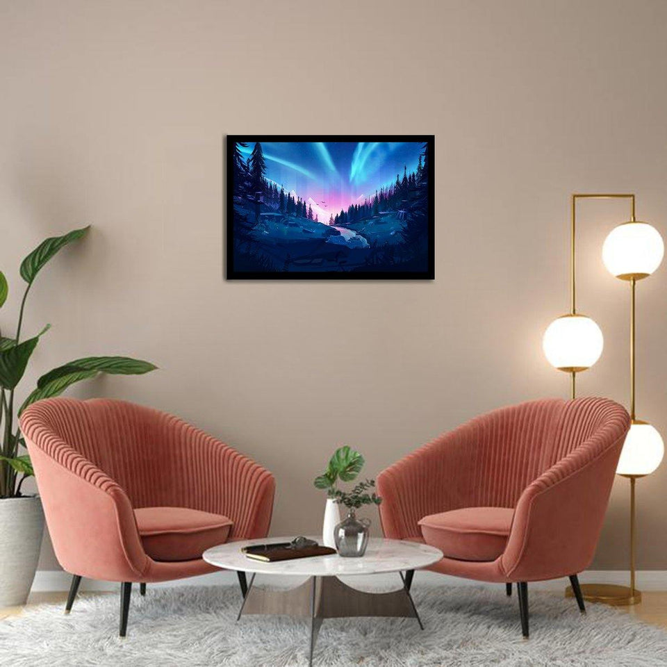 Auroral Forest-Forest art, Art print, Plexiglass Cover