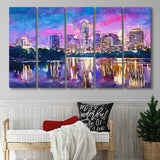 Austin Texas Usa Downtown Skyline On V1 5 Pieces Extra Large Canvas Prints Wall Art Home Decor