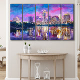 Austin Texas Usa Downtown Skyline On V1 5 Pieces Extra Large Canvas Prints Wall Art Home Decor