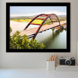 Austin Bridge, Austin Framed Art Prints Wall Art Decor,Black Frame, Ready to hang