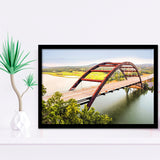 Austin Bridge, Austin Framed Art Prints Wall Art Decor,Black Frame, Ready to hang