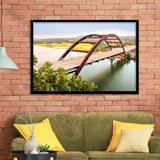 Austin Bridge, Austin Framed Art Prints Wall Art Decor,Black Frame, Ready to hang