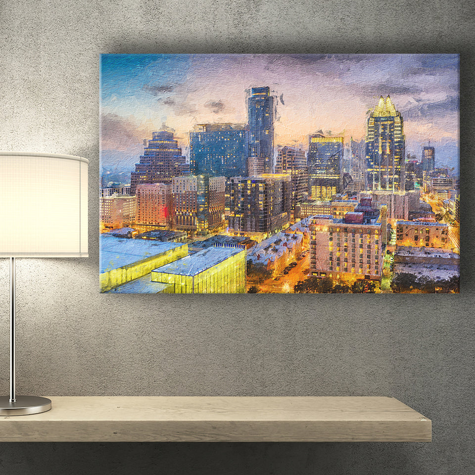 Austin Downtown Canvas Prints Wall Art Decor - Paiting Canvas, Art Prints, Wall Decor, For Sale